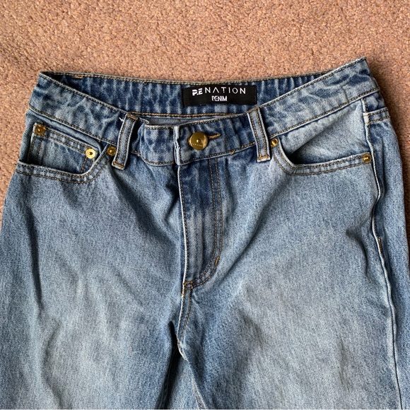 P.E Nation The Colonial Jean Mid-Rise Cropped Denim Jeans Size 27 - Picture 11 of 16